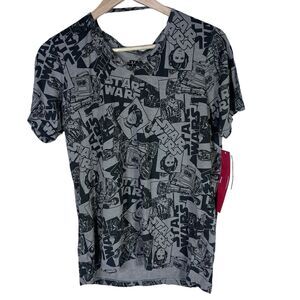 Star Wars Juniors' Printed Choker T-Shirt Color Gray Size X-Large Retail $29
